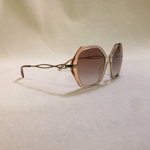 COACH C Hardware Peach Crystal & Gold Sunglasses—Brown Rose Gradient Lenses-NWT - Picture 6 of 10